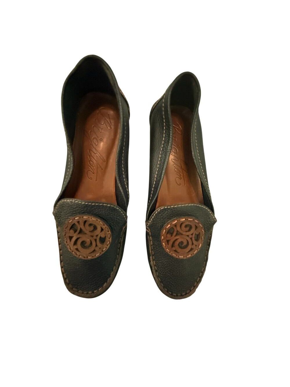 Brighton Leather Flats "Native" Made in Brazzil Black/Brown 7.5 - Picture 2 of 9